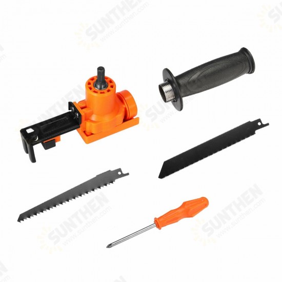 Reciprocating Saw Attachment Adapter Metal Cutting Tools Electric Drill Attachment 2 Blades