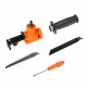 Reciprocating Saw Attachment Adapter Metal Cutting Tools Electric Drill Attachment 2 Blades