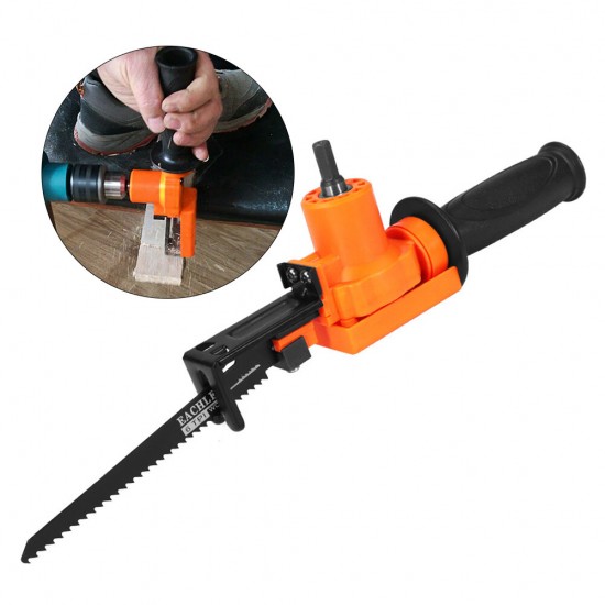 Reciprocating Saw Attachment Adapter Metal Cutting Tools Electric Drill Attachment 2 Blades