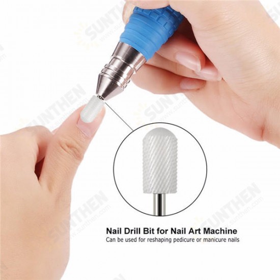 Round White Nails Drill Bits Electric Nail Grinding Machine Head Ceramic Mounted Point Polish Tool