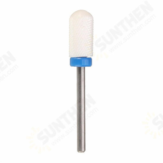 Round White Nails Drill Bits Electric Nail Grinding Machine Head Ceramic Mounted Point Polish Tool