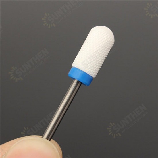 Round White Nails Drill Bits Electric Nail Grinding Machine Head Ceramic Mounted Point Polish Tool