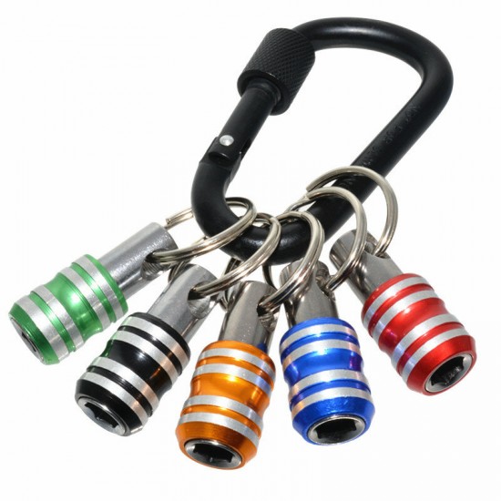 Stainless Steel Socket Extension Rod Hand Tool Combination 1/4 Batch Head Quick Change Sleeve Keychain Extension Rod Hardware