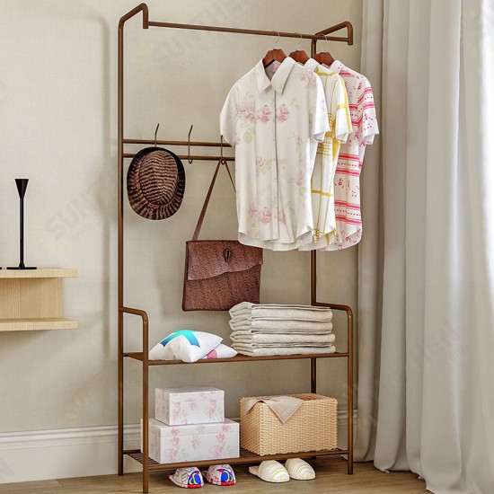 Standing Landing Clothing Hanger Holder Iron Metal Clothes Organizer Shoes Rack