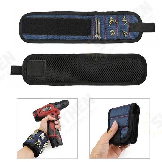 Strong Magnetic Wristband Adjustable Tool for Screws Nails Nuts Bolts Drill Bits Tool Kit