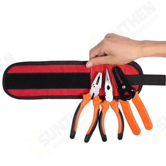 Strong Magnetic Wristband Adjustable Tool for Screws Nails Nuts Bolts Drill Bits Tool Kit