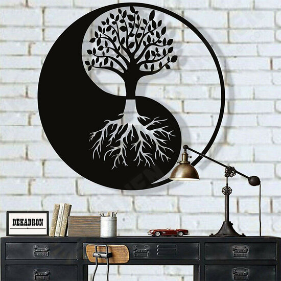 Tree Of Life Hanging Wall Metal Art Round Hanging Sculpture Home Decor