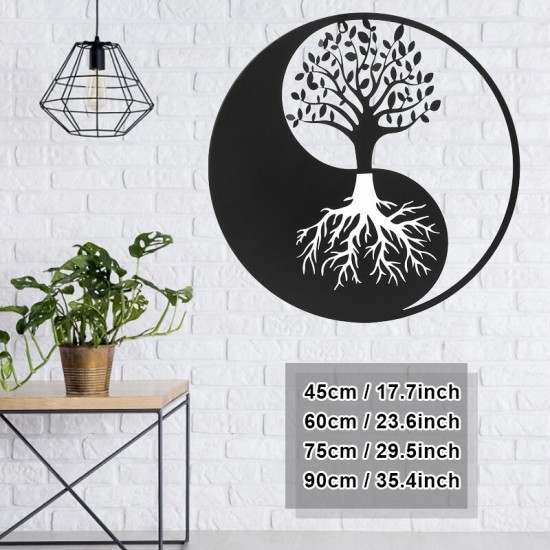 Tree Of Life Hanging Wall Metal Art Round Hanging Sculpture Home Decor