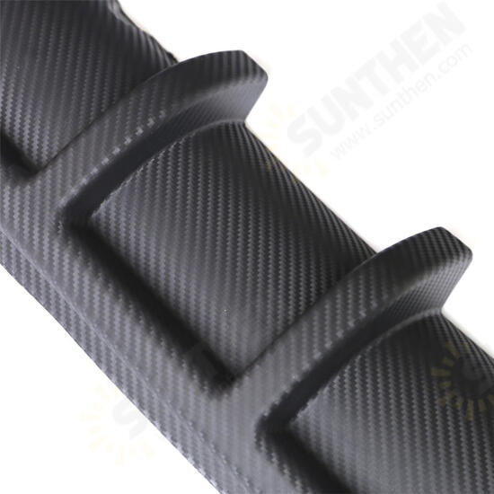 Universal Matte Carbon Fiber Board Car Rear Shark Fin Style Curved Protector Bumper Lip Diffuser