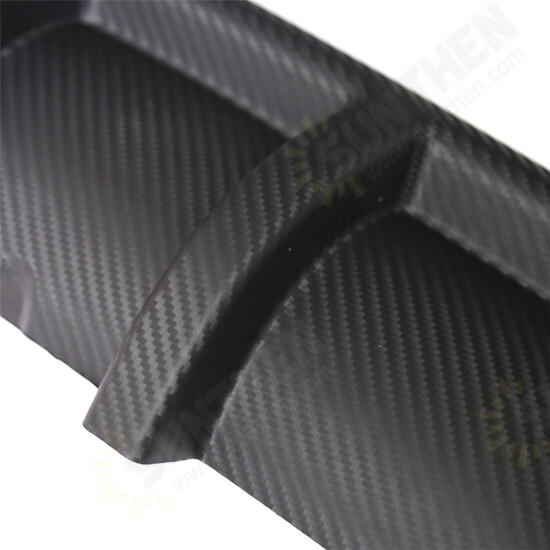 Universal Matte Carbon Fiber Board Car Rear Shark Fin Style Curved Protector Bumper Lip Diffuser