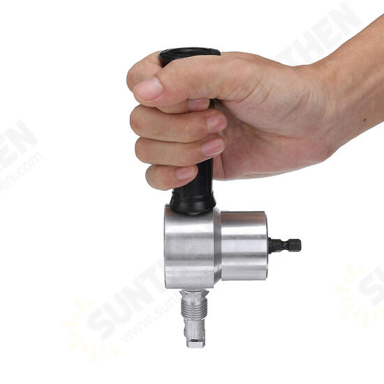 Upgraded 160A Double Head Metal Sheet Nibbler Cutter 360 Degree Adjustable Drill Cutting Tool