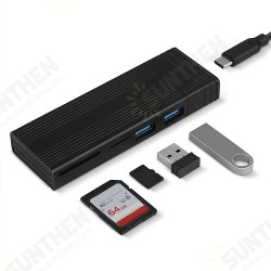 Dual-Protocol M.2 SSD Enclosure Type-C to Type-C Connection 1GB/S NVME/SATA with 2 USB2.0 Hub TF/SD Card Reader Portable Solid State Drive Box for Laptop Dual-Protocol M.2 SSD Enclosure Type-C to Type-C Connection 1GB/S NVME/SATA with 2 USB2.0 Hub TF/SD Card Reader Portable Solid State Drive Box for Laptop