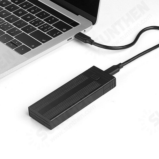 Dual-Protocol M.2 SSD Enclosure Type-C to Type-C Connection 1GB/S NVME/SATA with 2 USB2.0 Hub TF/SD Card Reader Portable Solid State Drive Box for Laptop