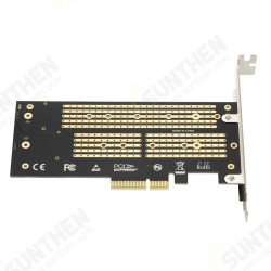 M.2 NVMe NGFF SSD to PCIE SATA Dual-disk Expansion Card Supports MKey BKe M.2 NVMe NGFF SSD to PCIE SATA Dual-disk Expansion Card Supports MKey BKe