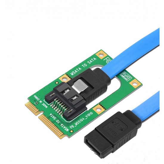 mSATA to SATA Expansion Card Hard Drive Adapter Card Mini SATA to 7pin SSD Converter with SATA Cable