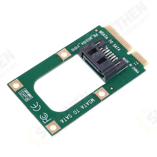 mSATA to SATA Expansion Card Hard Drive Adapter Card Mini SATA to 7pin SSD Converter with SATA Cable