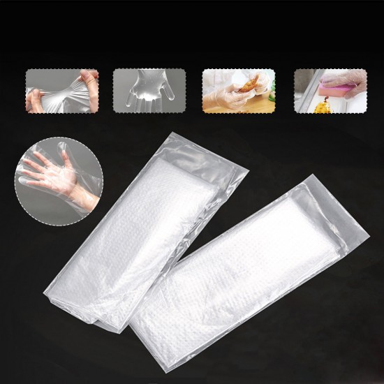 100PCS Food Grade Disposable Vinyl Gloves Anti-static Plastic Gloves Home Outdoor Hiking Camping Gloves