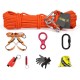 8 In 1 Outdoor Survival Kits 10m Climbing Rope Safety Belt Carabiner Window Breaker Gloves Whistle Speed-drop Ring Non-slip Hiking Fire Escape Tools