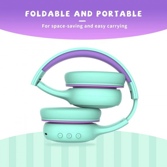 E66 bluetooth 5.0 Kids Headphones Stereo Sound 85/94dB Volume Limited Foldable Headsets with Microphone