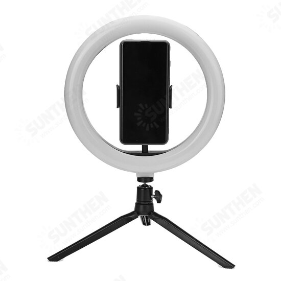 10.2 inch Diameter 10 Brightness RGB LED Makeup Fill Light Selfie Ring Lamp Phone Holder Tripod Stand Photography Lighting