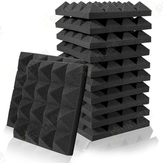 12PCS 25*25*5cm Sound-absorbing Cotton Foam Soundproof Cotton Shed Wall Muffler Sponge