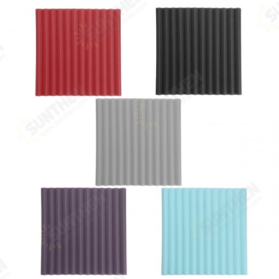 12Pcs Soundproof Foam Panels Noise Reduction Flame Retardant Acoustic Panels Tiles 30*30*2.5CM for Studio & KTV Sound Insulation