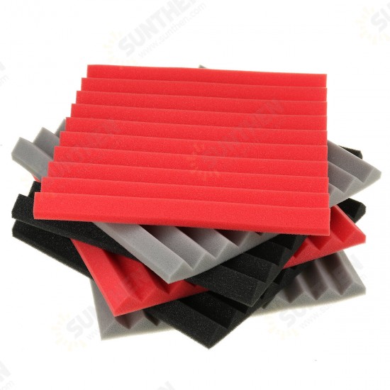 12Pcs Soundproof Foam Panels Noise Reduction Flame Retardant Acoustic Panels Tiles 30*30*2.5CM for Studio & KTV Sound Insulation