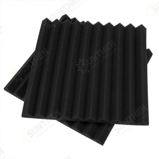 12Pcs Soundproof Foam Panels Noise Reduction Flame Retardant Acoustic Panels Tiles 30*30*2.5CM for Studio & KTV Sound Insulation