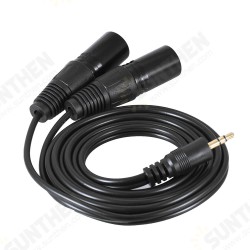 1.5m Dual XLR Male to 3.5mm Male Plug Audio Cable for Mixing Console Mixer Amplifier Speaker 1.5m Dual XLR Male to 3.5mm Male Plug Audio Cable for Mixing Console Mixer Amplifier Speaker