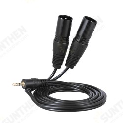 1.5m Dual XLR Male to 3.5mm Male Plug Audio Cable for Mixing Console Mixer Amplifier Speaker 1.5m Dual XLR Male to 3.5mm Male Plug Audio Cable for Mixing Console Mixer Amplifier Speaker