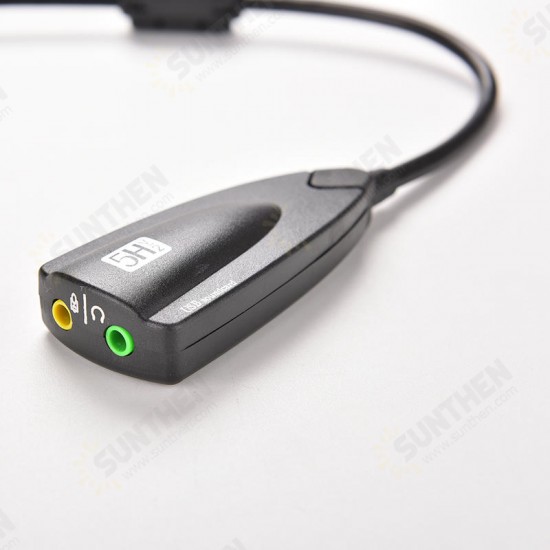 1PCS 5HV2 7.1 External USB Sound Card USB To 3D Audio Adapter for Headphone Speaker Laptop PC