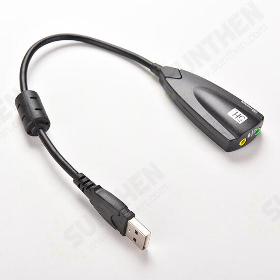 1PCS 5HV2 7.1 External USB Sound Card USB To 3D Audio Adapter for Headphone Speaker Laptop PC