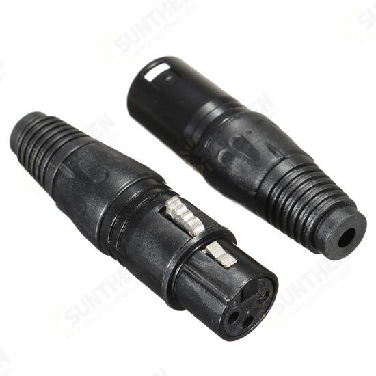 20Pcs XLR 3-Pin 1.8cm Male to 1.5cm Female Connectors MIC Snake Plug Audio Microphone Connector