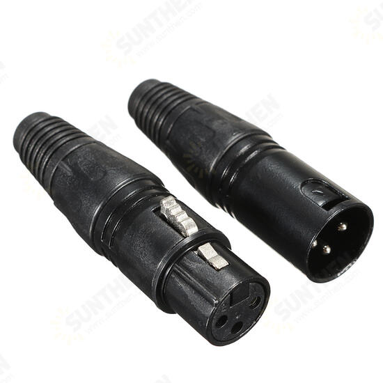 20Pcs XLR 3-Pin 1.8cm Male to 1.5cm Female Connectors MIC Snake Plug Audio Microphone Connector