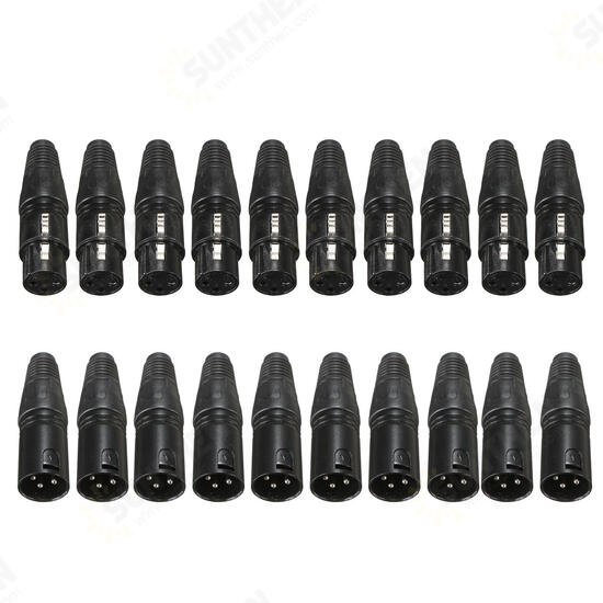20Pcs XLR 3-Pin 1.8cm Male to 1.5cm Female Connectors MIC Snake Plug Audio Microphone Connector 20Pcs XLR 3-Pin 1.8cm Male to 1.5cm Female Connectors MIC Snake Plug Audio Microphone Connector