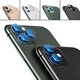 3D Tempered Glass + Metal Circle Ring Anti-scratch Phone Lens Protector for iPhone 11 / iP 11 Pro / iP 11 Pro Max