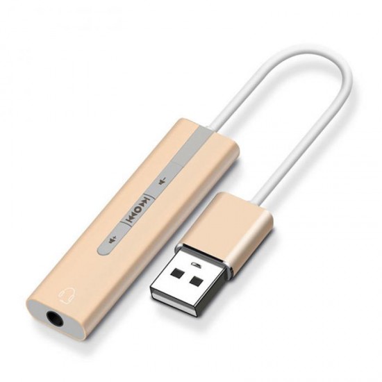 2 in 1 USB Adapter USB to 3.5mm Audio Cable USB External Sound Card Headset Audio Adapter