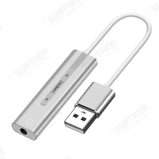 2 in 1 USB Adapter USB to 3.5mm Audio Cable USB External Sound Card Headset Audio Adapter