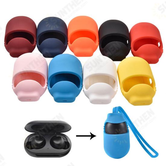 3 in 1 Portable Shockproof Non-slip Silicone Earphone Storage Case with Lanyard for Samsung Galaxy Buds