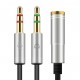 3.5mm Audio Adapter 32cm 2 Male to 1 Female Audio Cable Splitter Cable Adapter