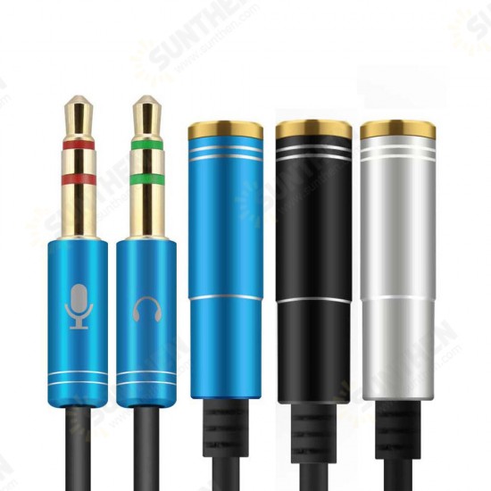 3.5mm Audio Adapter 32cm 2 Male to 1 Female Audio Cable Splitter Cable Adapter