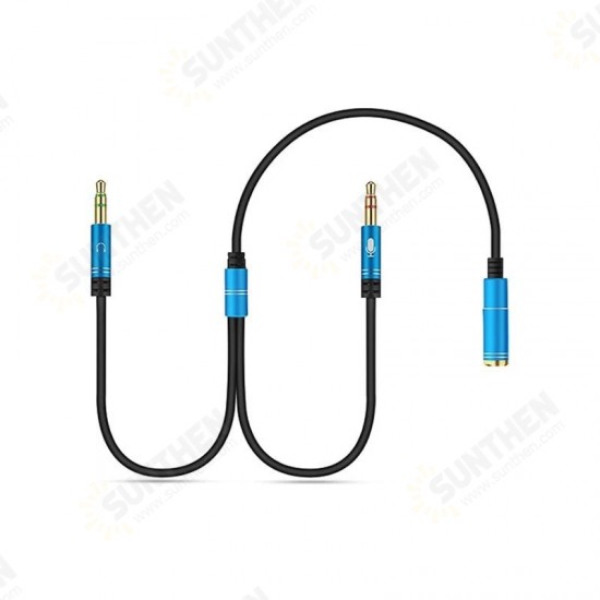 3.5mm Audio Adapter 32cm 2 Male to 1 Female Audio Cable Splitter Cable Adapter