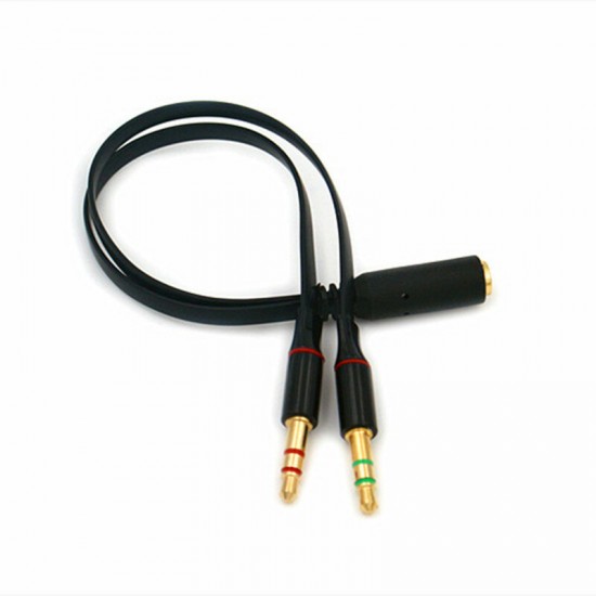 3.5mm Stereo Dual Male to Female Headphone Jack Y Splitter Audio Cable Adapter