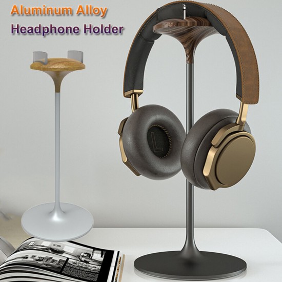 EJ60 Headphones Holder Walnut Wood Headset Bracket Hanger Rack with Solid Metal Base for AirPods Max for Beats