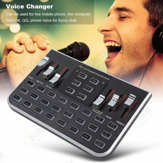 F8 Sound Card Studio Audio Mixer Microphone Webcast Entertainment Streamer Live Sound Card for Phone Computer F8 Sound Card Studio Audio Mixer Microphone Webcast Entertainment Streamer Live Sound Card for Phone Computer