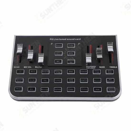 F8 Sound Card Studio Audio Mixer Microphone Webcast Entertainment Streamer Live Sound Card for Phone Computer F8 Sound Card Studio Audio Mixer Microphone Webcast Entertainment Streamer Live Sound Card for Phone Computer