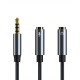 Headphone Microphone 2 in 1 Adapter Cable Audio Line One Female to Dual 3.5mm Male/ One 3.5mm Male to Dual Female Headphones Adapter 30cm