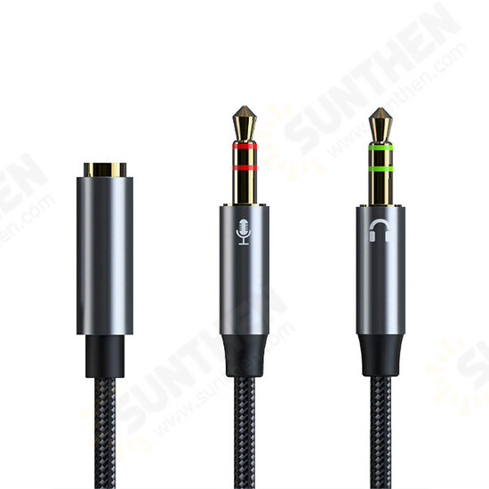 Headphone Microphone 2 in 1 Adapter Cable Audio Line One Female to Dual 3.5mm Male/ One 3.5mm Male to Dual Female Headphones Adapter 30cm