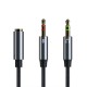 Headphone Microphone 2 in 1 Adapter Cable Audio Line One Female to Dual 3.5mm Male/ One 3.5mm Male to Dual Female Headphones Adapter 30cm