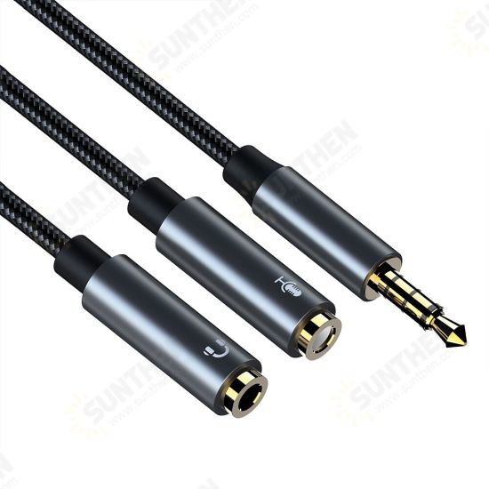 Headphone Microphone 2 in 1 Adapter Cable Audio Line One Female to Dual 3.5mm Male/ One 3.5mm Male to Dual Female Headphones Adapter 30cm